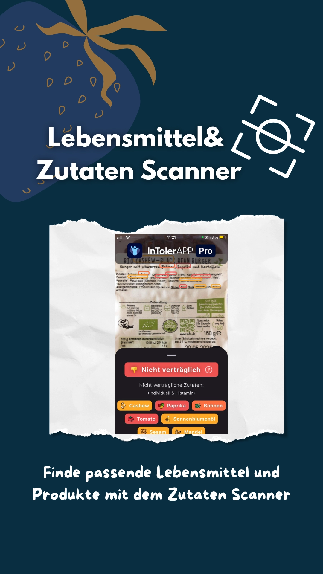 Die Histamin App mit Zutatenscanner