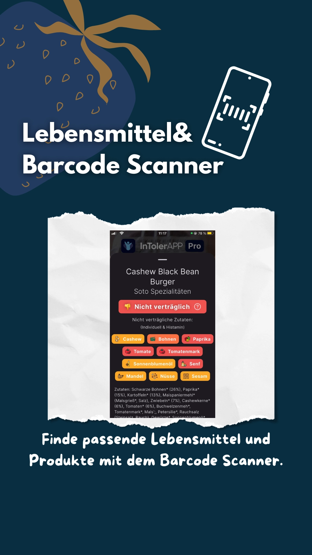 Die Histamin App als Barcode Scanner
